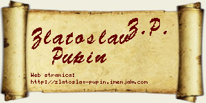 Zlatoslav Pupin vizit kartica